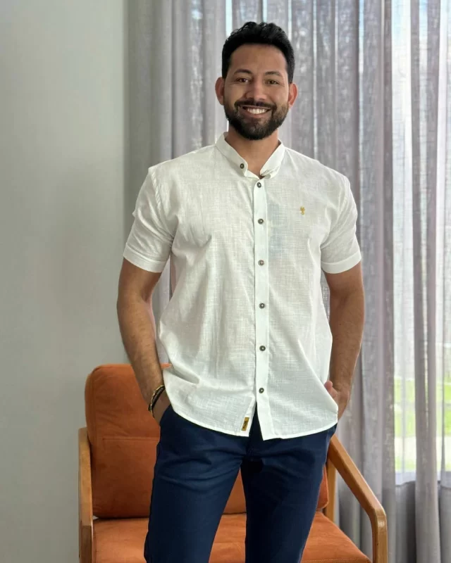 Camisa Branca Premium MC Gola Padre