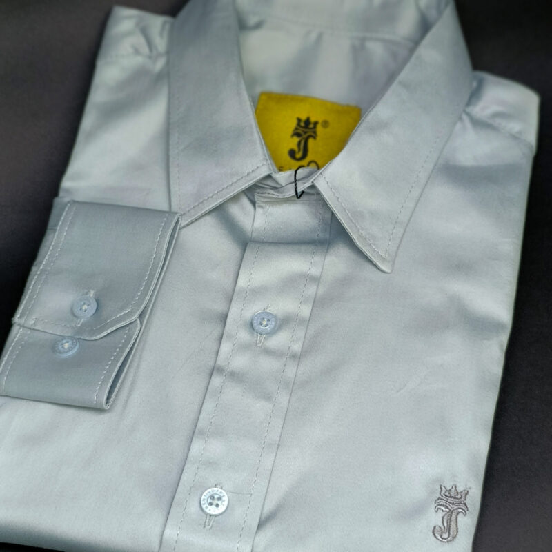 Camisa Acetinada Cinza ML Premium